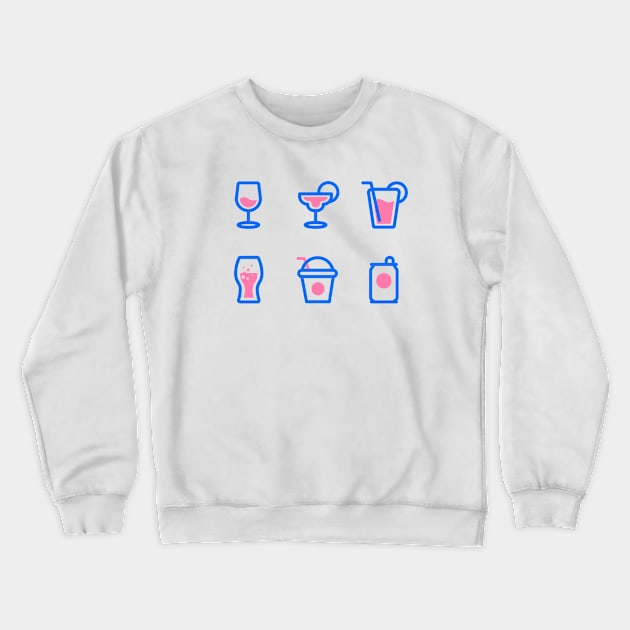 Drink Icons Crewneck Sweatshirt by foodwear